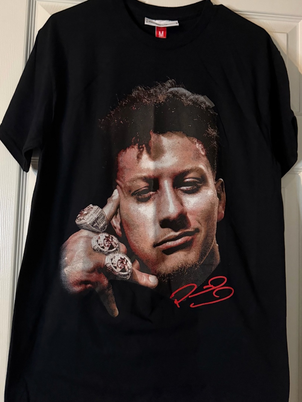 Black Graphic Men’s T‑Shirt with Portrait Print